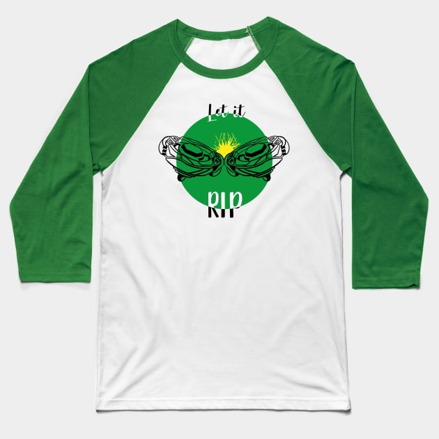 clashing beyblade green Baseball T-Shirt by Lins-penseeltje